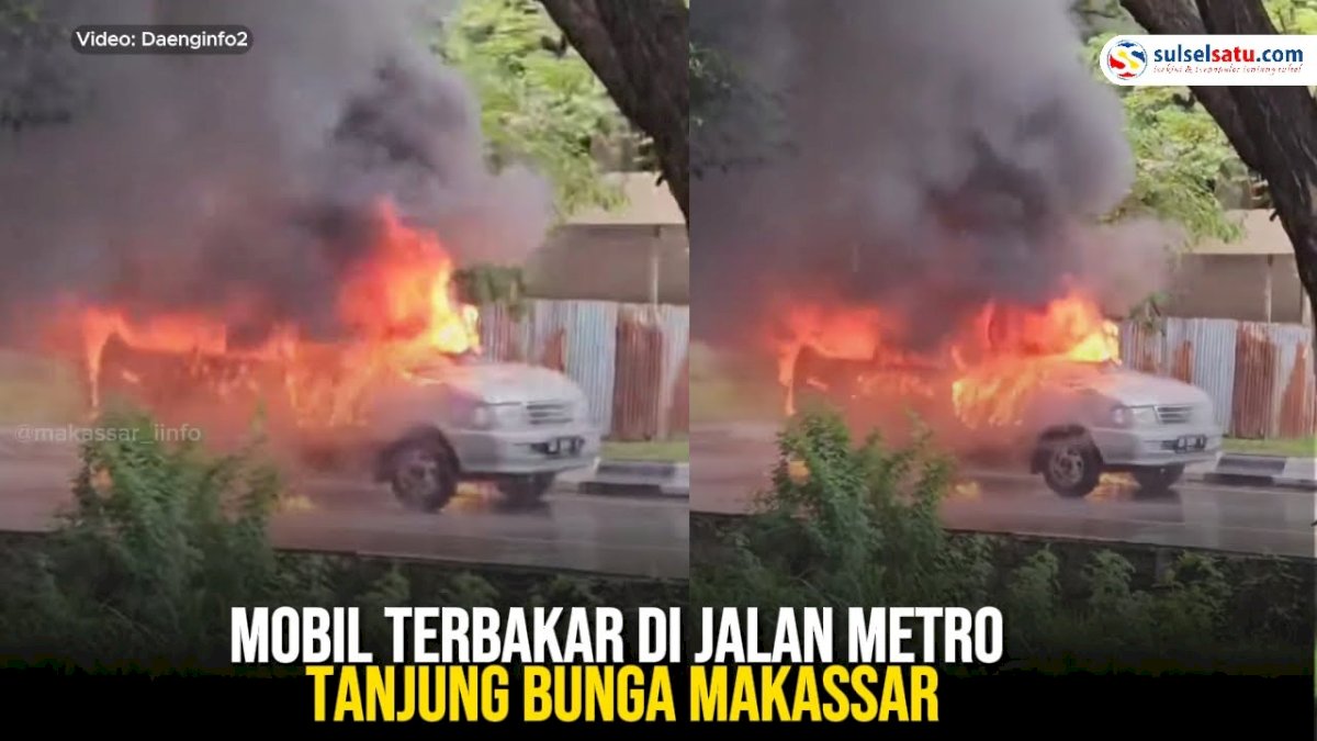 VIDEO: Mobil terbakar di Jalan Metro Tanjung Bunga Makassar