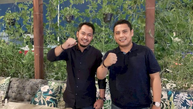 Ketua DPD Gerindra Sulsel Andi Iwan Darmawan Aras bersama Anggota DPR RI partai Gerindra terpilih Andi Unru Baso. Ist