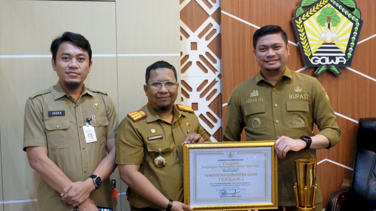Kabupaten Gowa Raih Penghargaan Pembangunan Daerah Terbaik Pertama Tingkat Sulsel