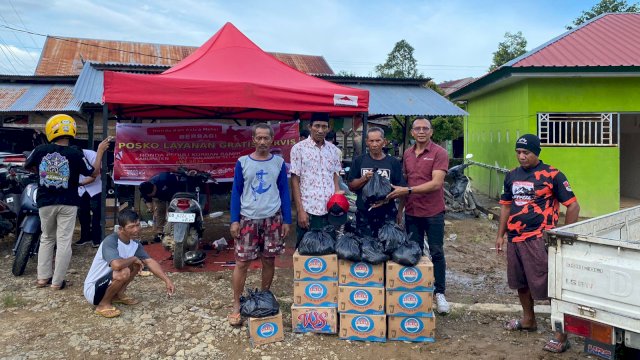 Asmo Sulsel salurkan bantuan untuk korban banjir di Sidrap. Foto: Istimewa.