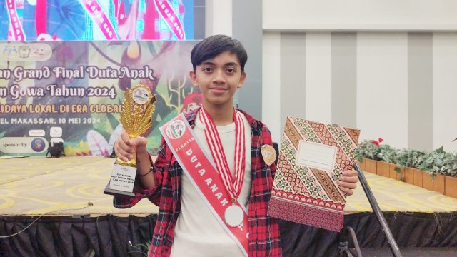 Muqaddimal Mukrimin siswa berprestasi SMP Bosowa School Makassar asal Pattalassang. Foto: Istimewa.