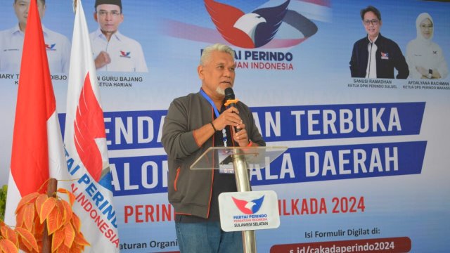 Amri Arsyid saat berkunjung ke Kantor Perindo Makassar. Ist