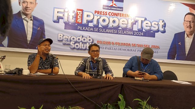 Irwan Adnan saat mengikuti uji kelayakan dan kepatutan di Partai Demokrat. Foto/SS