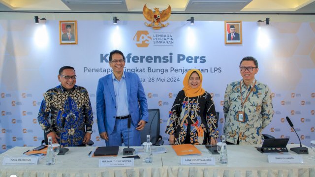 Konferensi pers RDK Lembaga Penjamin Simpanan terkait Tingkat Bunga Pinjaman. Foto: Istimewa.
