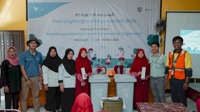 PT Vale peringati Hari Lingkungan Sedunia dengan edukasi siswa daur ulang sampah. Foto: Istimewa.