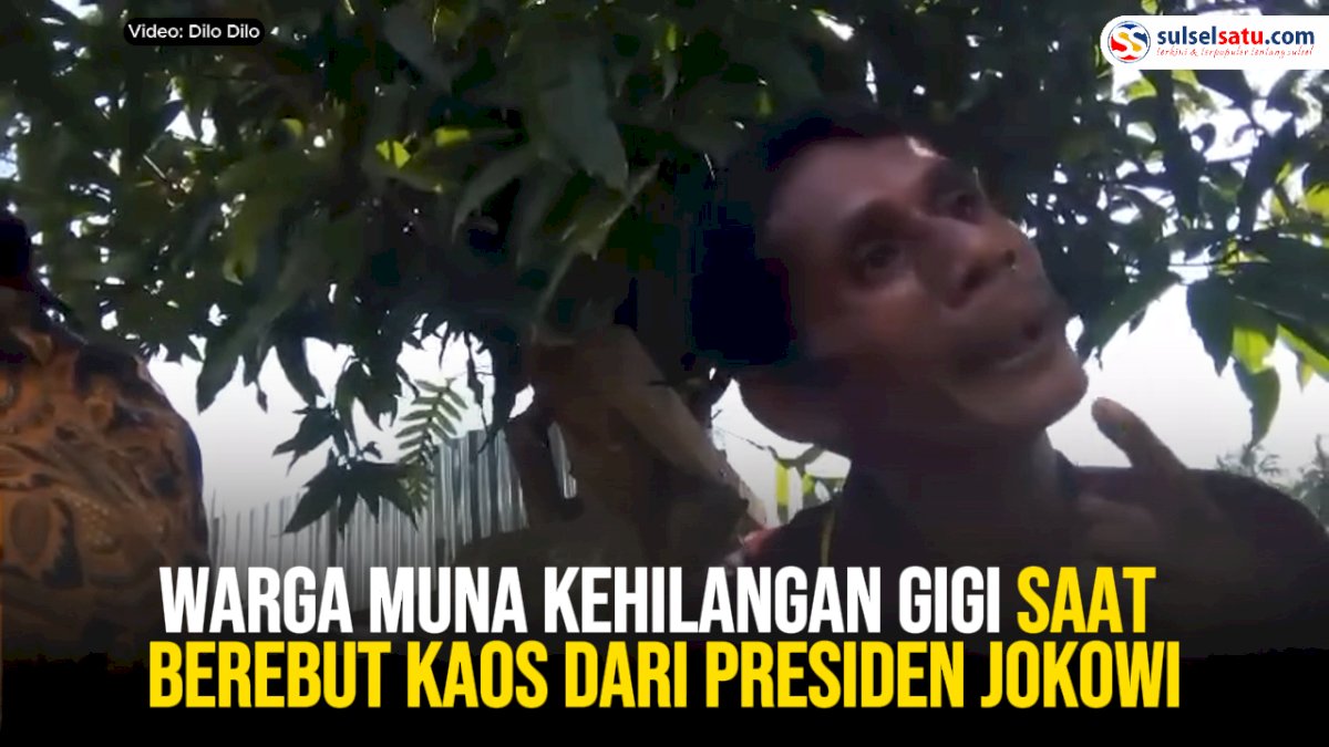 VIDEO: Warga Muna Kehilangan Gigi saat Berebut Kaos dari Presiden Jokowi