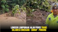 VIDEO: Longsor Lumpuhkan Jalan Poros Trans Sulawesi Enrekang – Sidrap – Pinrang