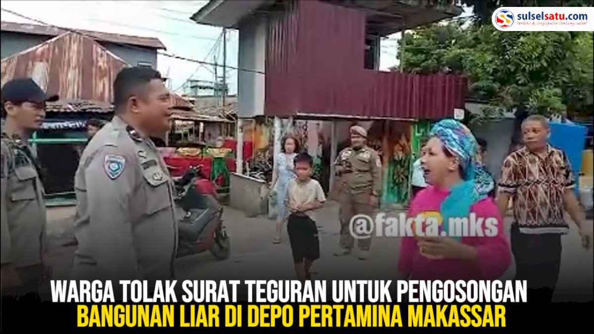 VIDEO: Warga Tolak Surat Teguran untuk Pengosongan Bangunan Liar di Depo Pertamina Makassar
