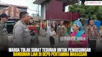 VIDEO: Warga Tolak Surat Teguran untuk Pengosongan Bangunan Liar di Depo Pertamina Makassar