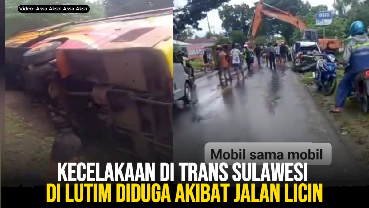VIDEO: Kecelakaan di Trans Sulawesi di Luwu Timur Diduga Akibat Jalan Licin