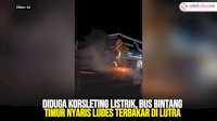 VIDEO: Diduga Korsleting Listrik, Bus Bintang Timur Nyaris Ludes Terbakar di Lutra