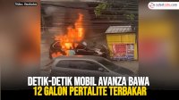 VIDEO: Detik-detik Mobil Avanza Bawa 12 Galon Pertalite Terbakar