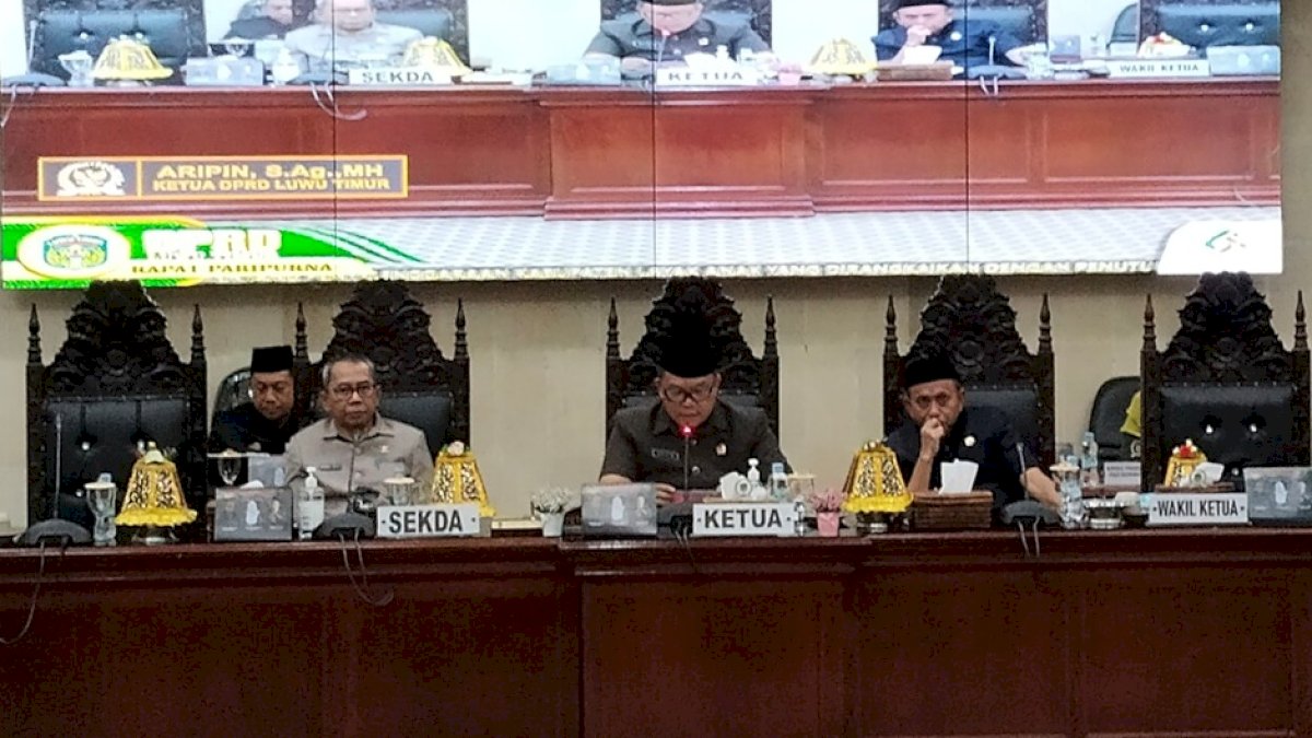 Rapat Paripurna DPRD Luwu Timur Bahas Pendapat Fraksi terhadap Ranperda Kabupaten Layak Anak