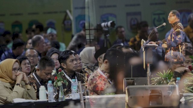Mendagri RI Tito Karnavian memuji Kota Makassar dalam Rakernas XVII Asosiasi Apeksi di BSCC Balikpapan. Foto: Istimewa.