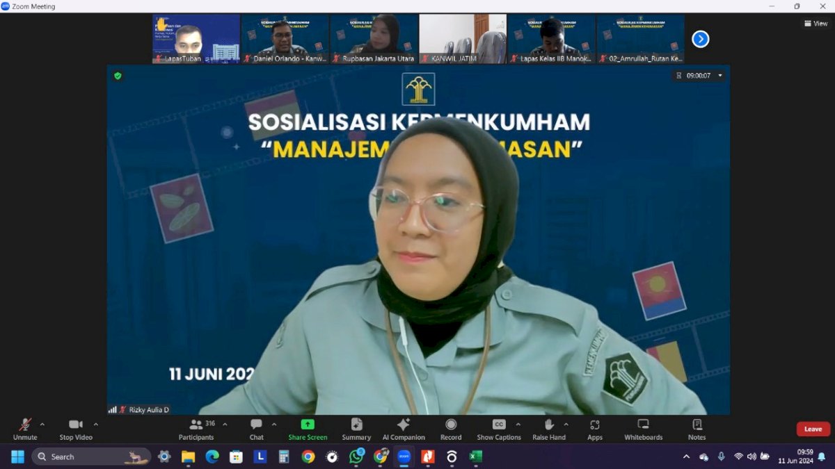 Tim Humas Kanwil Kemenkumham Sulsel Ikuti Sosialsasi Kepmenkumham Tentang Manajemen Kehumasan