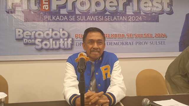 Rangga saat mengikuti uji kelayakan di Partai Demokrat Sulsel. Foto/SS