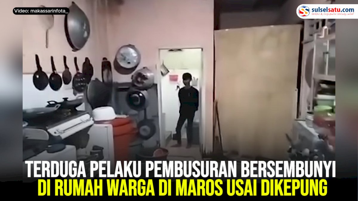 VIDEO: Terduga Pelaku Pembusuran Bersembunyi di Rumah Warga di Maros Usai Dikepung
