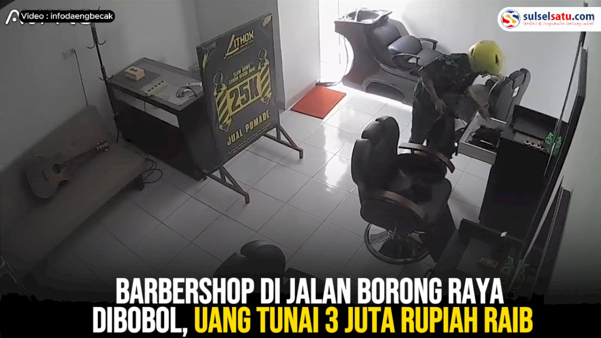 VIDEO: Barbershop di Jalan Borong Raya Dibobol, Uang Tunai 3 Juta Rupiah Raib