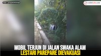VIDEO: Mobil Terjun di Jalan Swaka Alam Lestari Parepare Dievakuasi