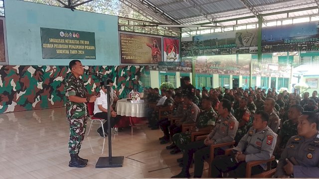 Dandim 1425 Jeneponto Letkol Inf Muhammad Amin tegaskan anggotanya netral di Pilkada Jeneponto 2024 (Dedi/sulselsatu)