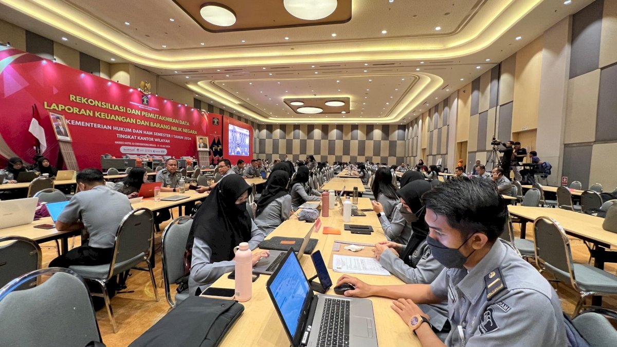 Kanwil Kemenkumham Sulsel Ikuti Rekonsiliasi Pemutakhiran Data Laporan Keuangan dan BMN Semester I 2024