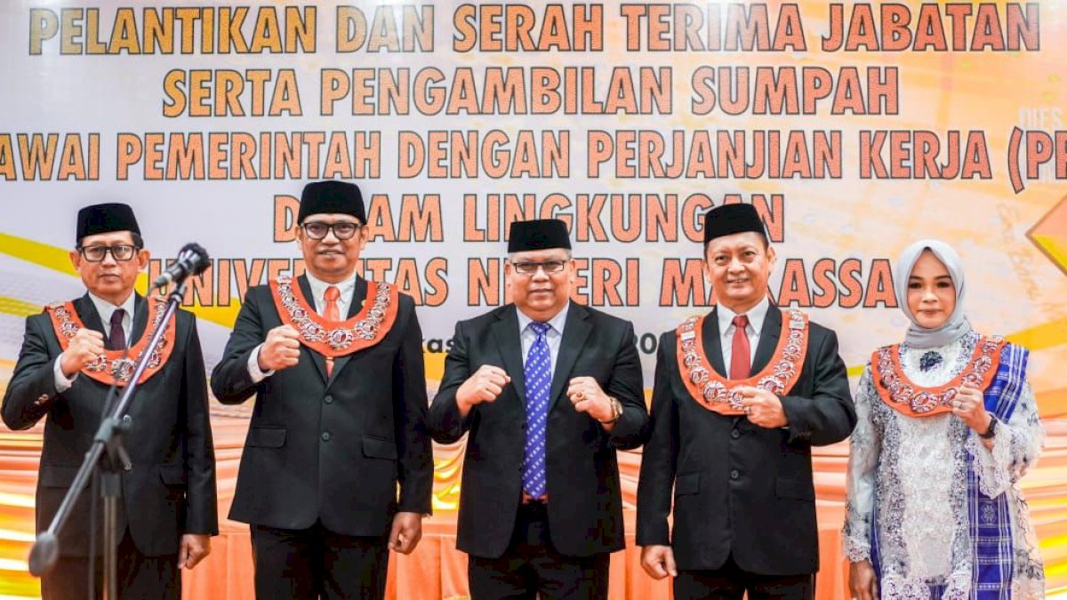 Rektor UNM Lantik 4 Wakil Rektor dan Sejumlah Pejabat