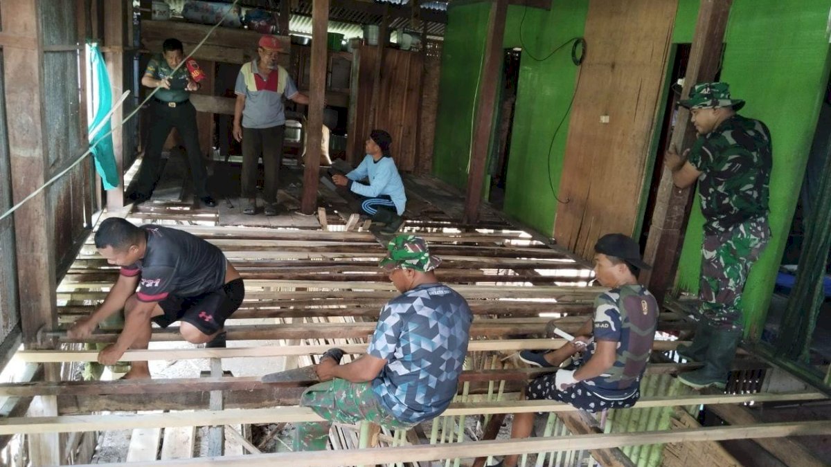 Program Rehabilitas RTLH Milik Purnawirawan TNI AD Bantuan KASAD Wilayah Kodim 1425 Jeneponto Mulai Dikerjakan