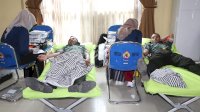Dandim 1425 Jeneponto Kerahkan Puluhan Prajuritnya dan Persit Ikut Serta Bakti Kesehatan Donor Darah Polda Sulsel