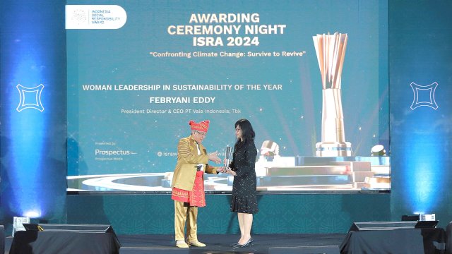 CEO PT Vale Febriany Eddi mendapatkan penghargaan ISRA Award 2024. Foto: Istimewa. 
