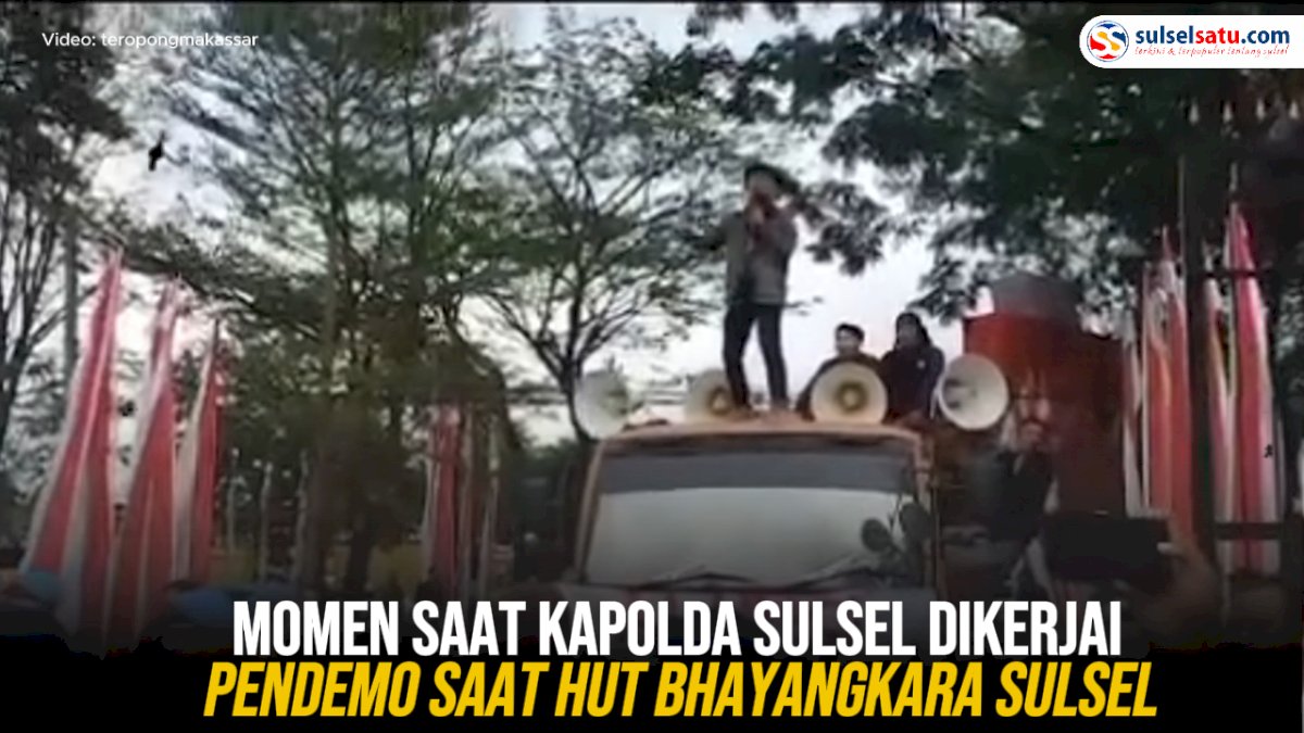 VIDEO: Momen saat Kapolda Sulsel Dikerjai Pendemo saat HUT Bhayangkara Sulsel