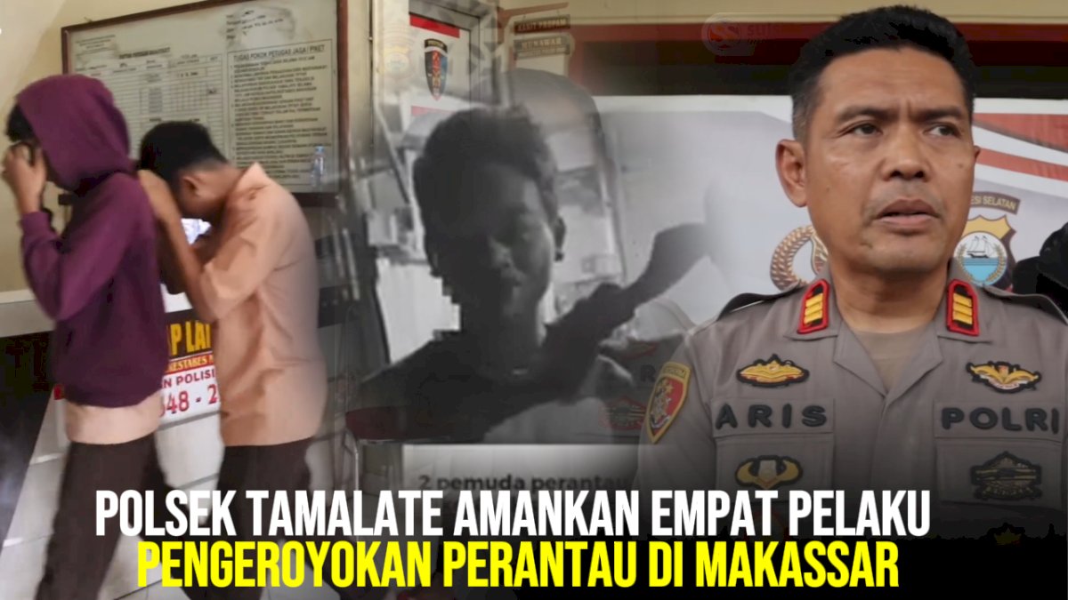 VIDEO: Polsek Tamalate Amankan Empat Pelaku Pengeroyokan Perantau di Makassar