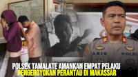 VIDEO: Polsek Tamalate Amankan Empat Pelaku Pengeroyokan Perantau di Makassar