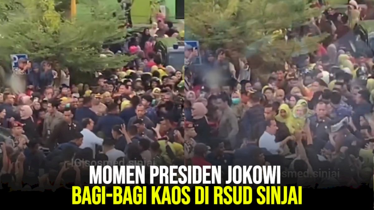 VIDEO: Momen Presiden Jokowi Bagi-bagi Kaos di RSUD Sinjai