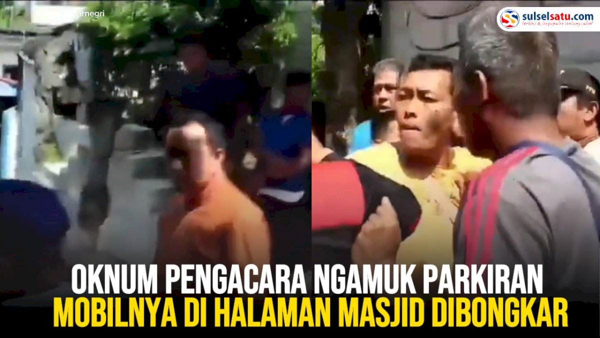 VIDEO: Oknum Pengacara Ngamuk Parkiran Mobilnya di Halaman Masjid Dibongkar Warga