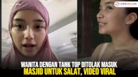 VIDEO: Wanita dengan Tank Top Ditolak Masuk Masjid untuk Salat, Video Viral