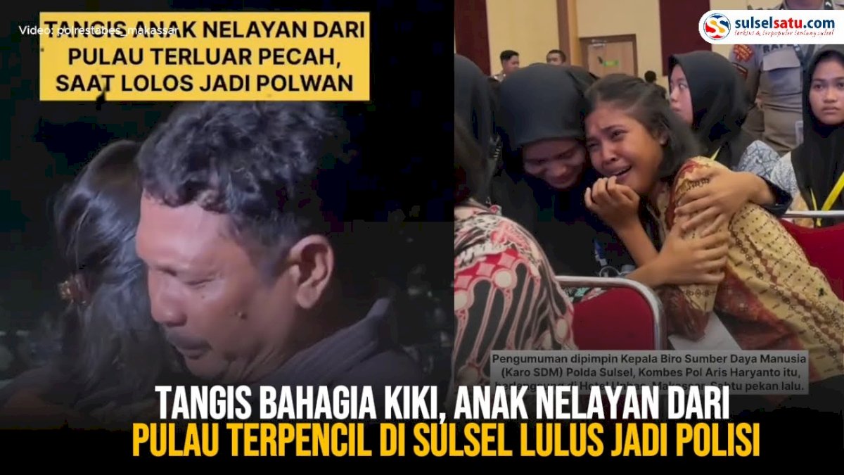 VIDEO: Tangis Bahagia Kiki, Anak Nelayan dari Pulau Terpencil di Sulsel Lulus Jadi Polisi