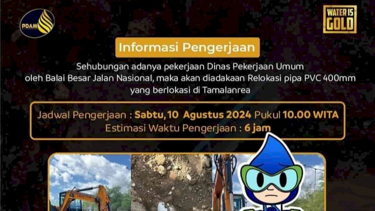 Dinas PU Lakukan Pekerjaan, PDAM Makassar Bakal Relokasi Pipa di Tamalanrea