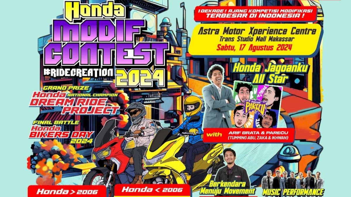 Jangan Lupa! HMC #RideCreation 2024 Siap Meriahkan Makassar Bersama Arif Brata dan Parecu