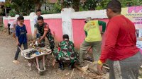 Wujudkan Lingkungan Bersih, Sehat dan Bebas Sampah, Koramil 03 Tamalatea Kodim 1425 Jeneponto Gelar Karya Bakti