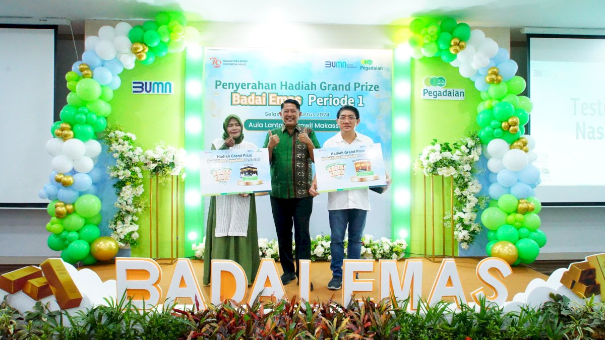 Pegadaian Kanwil Makassar Serahkan Hadiah Grand Prize Program Badai Emas 2024 Periode 1