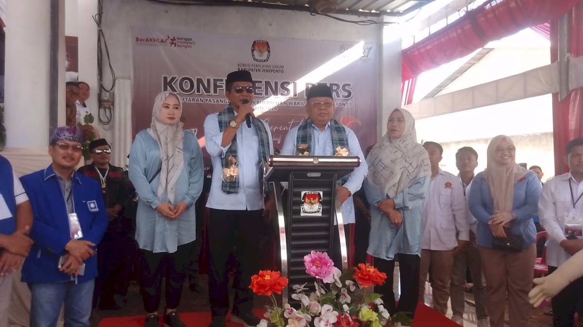 Diusung Gerindra dan PAN, Syamsuddin Karlos – Syafruddin Nurdin Resmi Mendaftar ke KPU Jeneponto