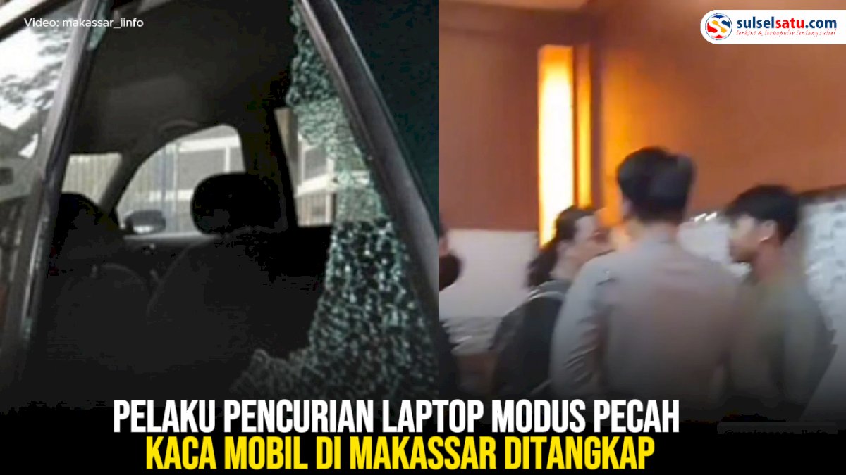 VIDEO: Pelaku Pencurian Laptop Modus Pecah Kaca Mobil di Makassar Ditangkap