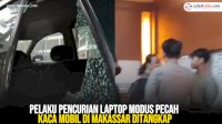 VIDEO: Pelaku Pencurian Laptop Modus Pecah Kaca Mobil di Makassar Ditangkap