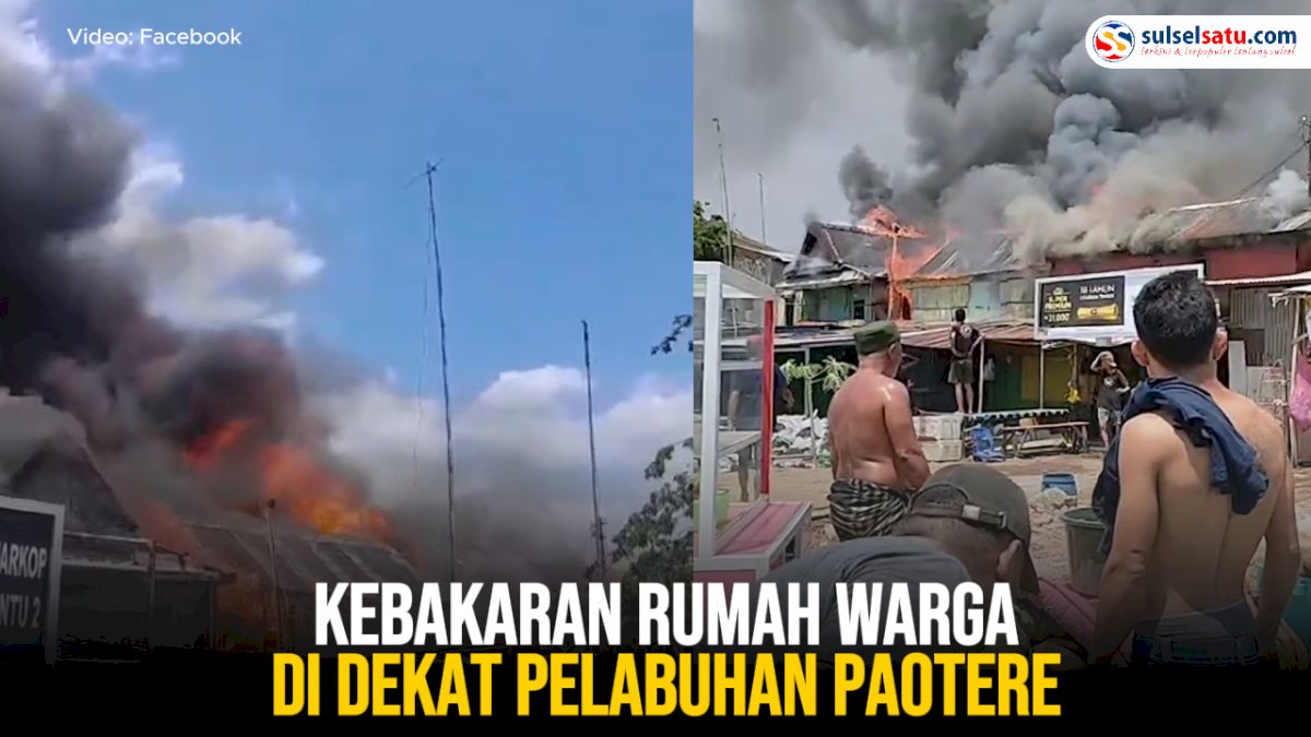 VIDEO: Kebakaran Rumah Warga di Dekat Pelabuhan Paotere Makassar