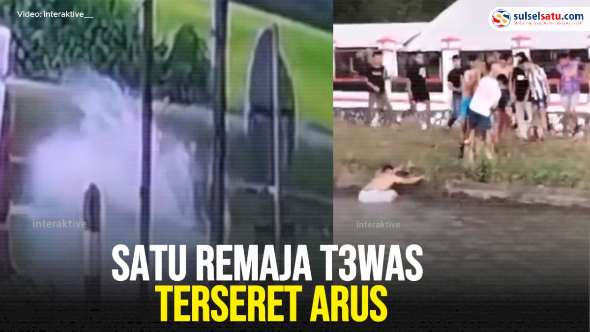 VIDEO: Motor Terjun ke Sungai di Gowa, Satu Remaja Tewas Terseret Arus