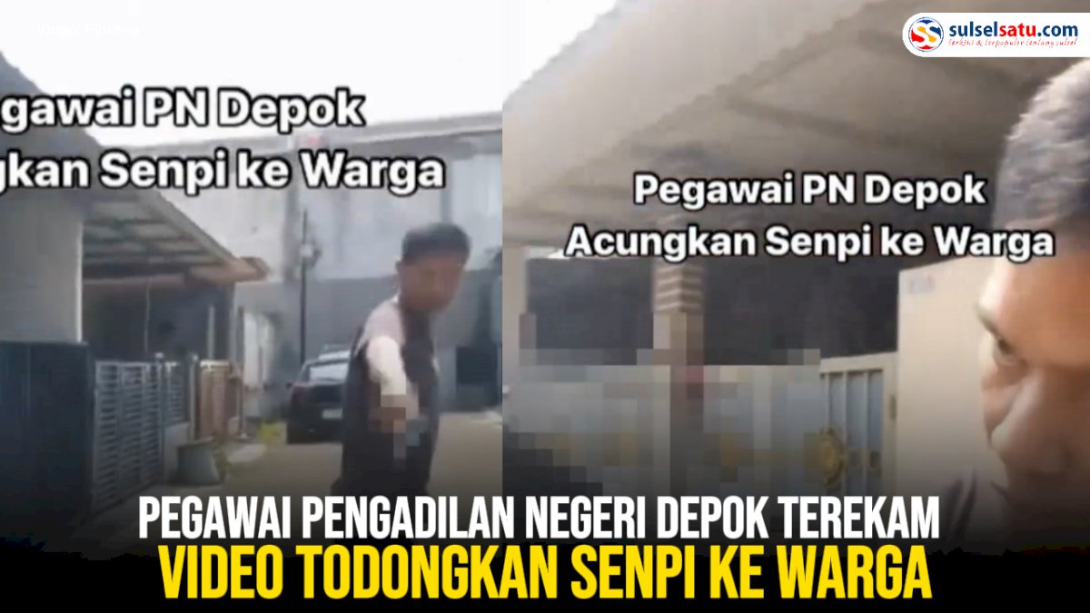 VIDEO: Pegawai Pengadilan Negeri Depok Terekam Video Todongkan Senpi ke Warga