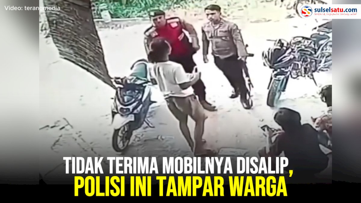 VIDEO: Tidak Terima Mobilnya Disalip, Oknum Polisi Tampar Warga