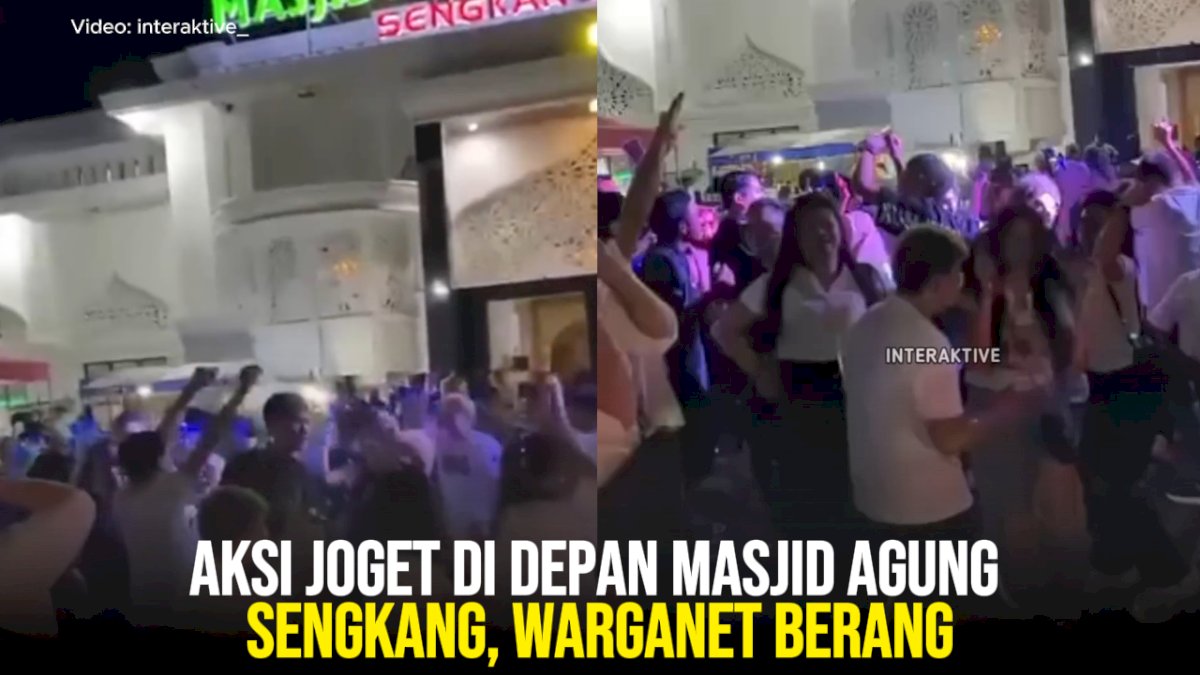 VIDEO: Aksi Joget di Depan Masjid Agung Sengkang, Warganet Berang