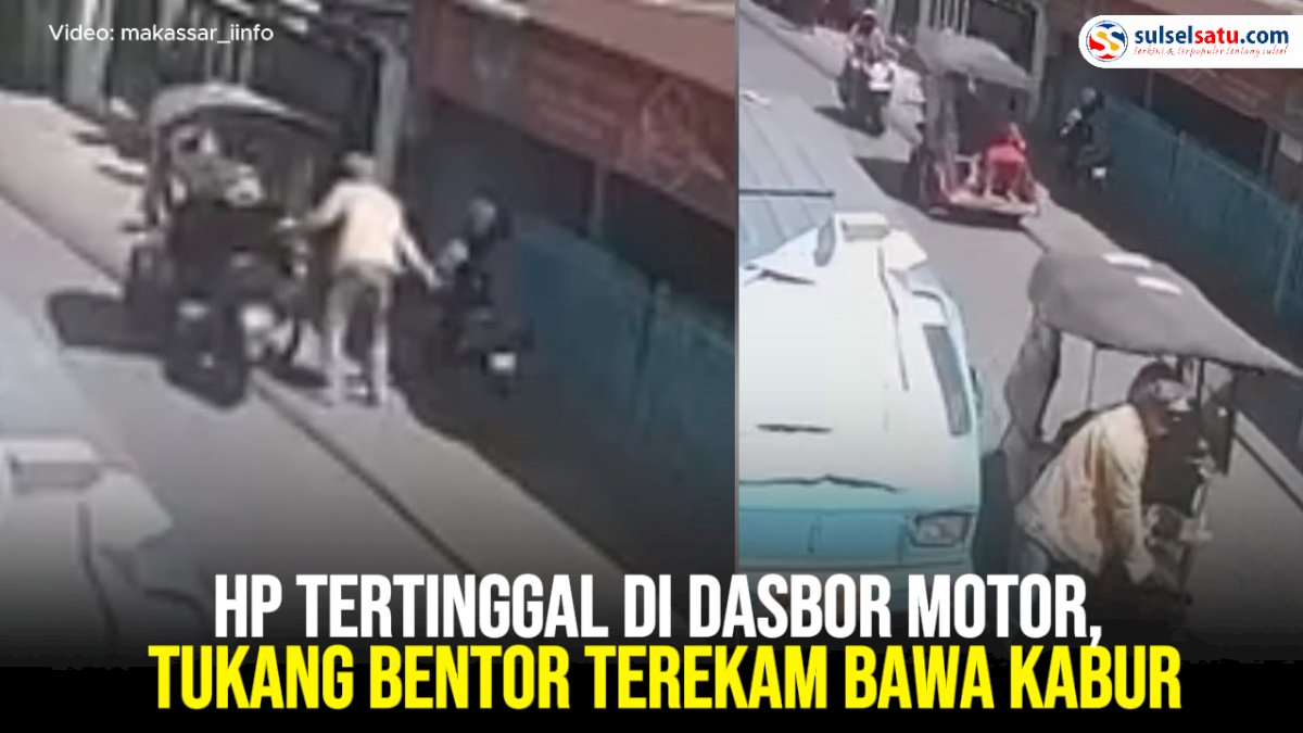 VIDEO: HP Tertinggal di Dasbor Motor, Tukang Bentor Terekam Bawa Kabur