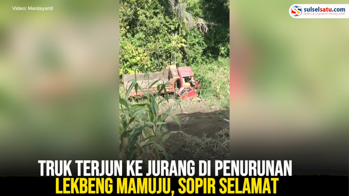 VIDEO: Truk Terjun ke Jurang di Penurunan Lekbeng Mamuju, Sopir Selamat